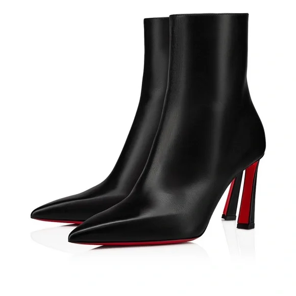 Christian Louboutin Black Booties Heel 85 mm Size 38 - Picture 1 of 8